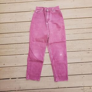 Vintage 90s y2k Arizona Burgundy Cotton Denim High Waisted Tapered Mom Jeans 26"